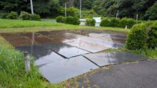 湖西市 道路工事 作業土場 敷鉄板